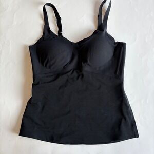 Honeylove LiftWear Cami Black Shapewear Camisole Tank Built-in Bra Size Large